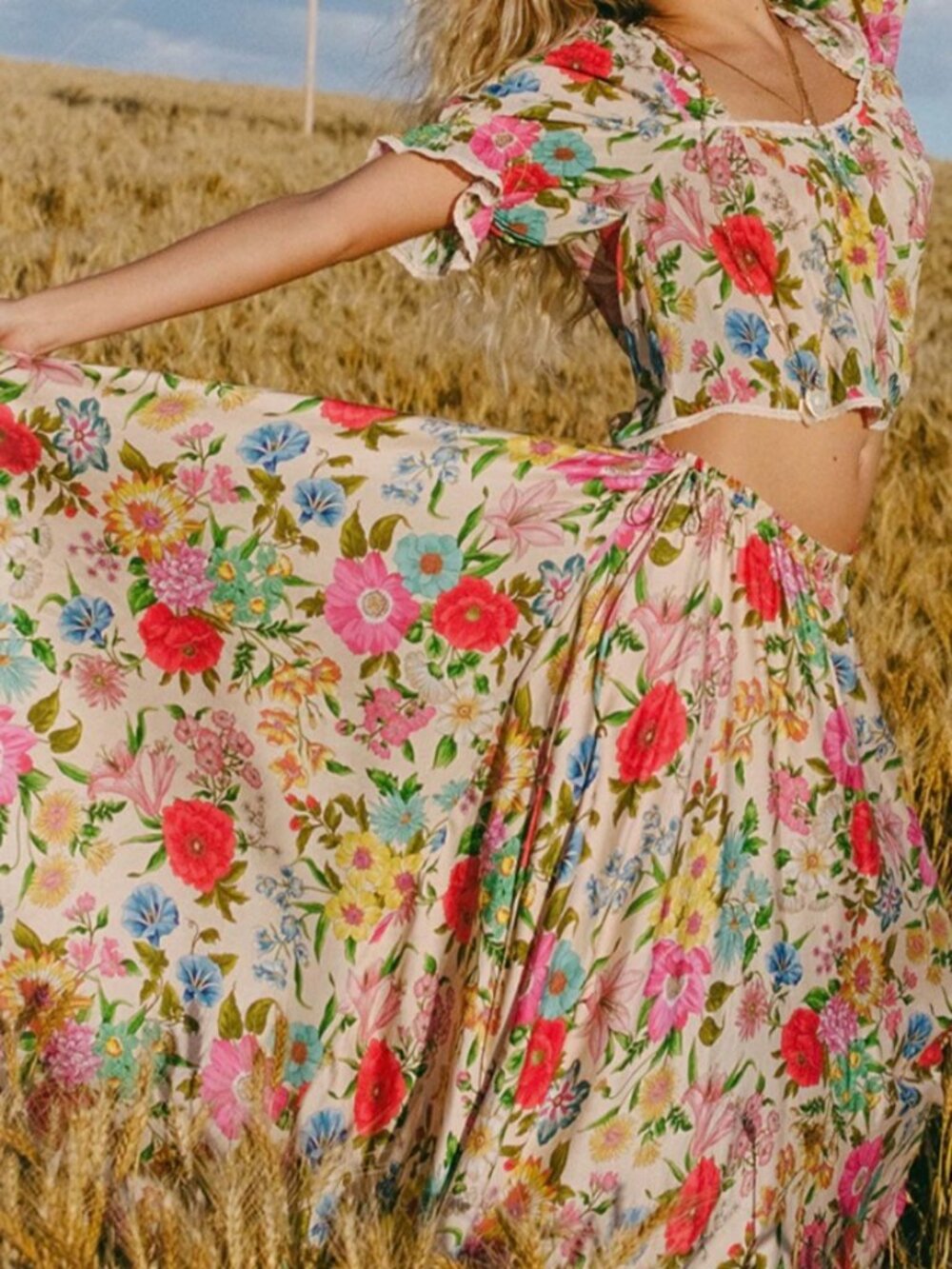 Spell Valley of the Dolls Maxi Skirt – Opal Floral | Size Medium NWT
